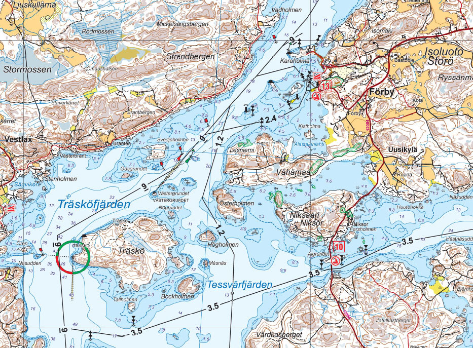 Parainen Salo Kemiönsaari, veneilykartta 1:50 000