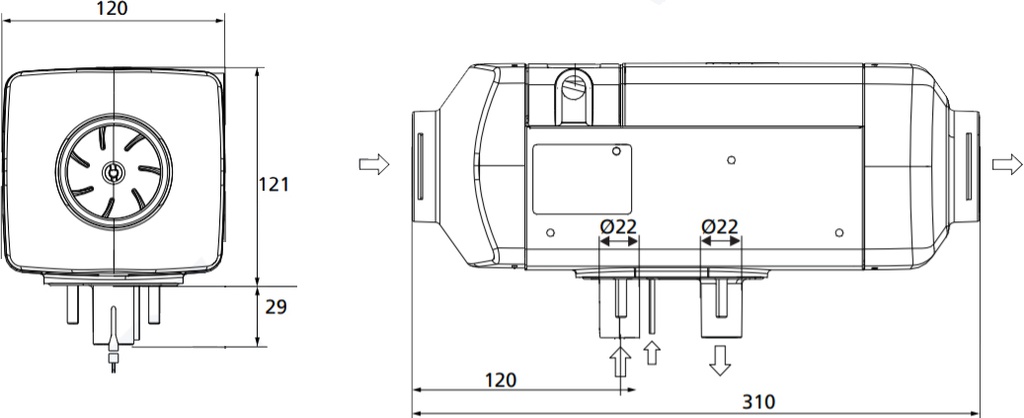 Webasto Air Top AT2000STC Diesellämmitin 12V yleisasennussarjalla