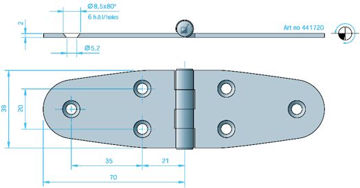 Sarana RST kiillotettu 81720 140 x 39mm