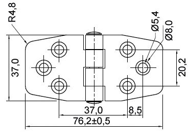 Sarana peitetty malli 37x76 MM