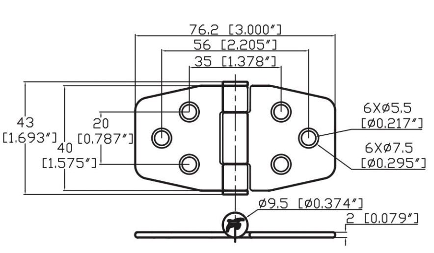 Kitkasarana 40X76,2MM AISI316