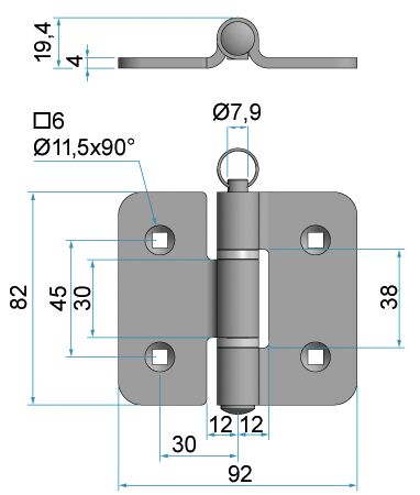 Sarana 92X82 4MM kiillotettu