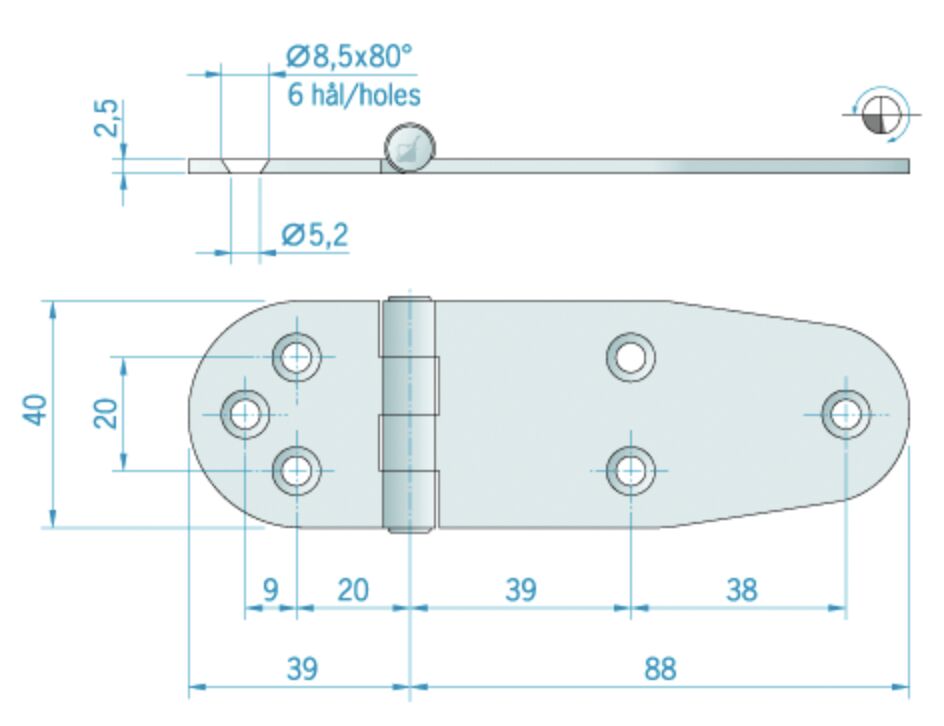 Sarana 40X127/ 2,5MM