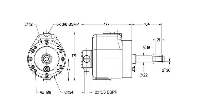 L&S Hydrauliohjauspumppu 30-90 CT takaiskuventtiilillä  