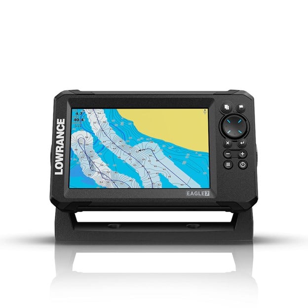 Lowrance Eagle 7" kaikuplotteri, IPS näyttö, MED/HI CHIRP/83/200/DSI, Splitshot HD anturi