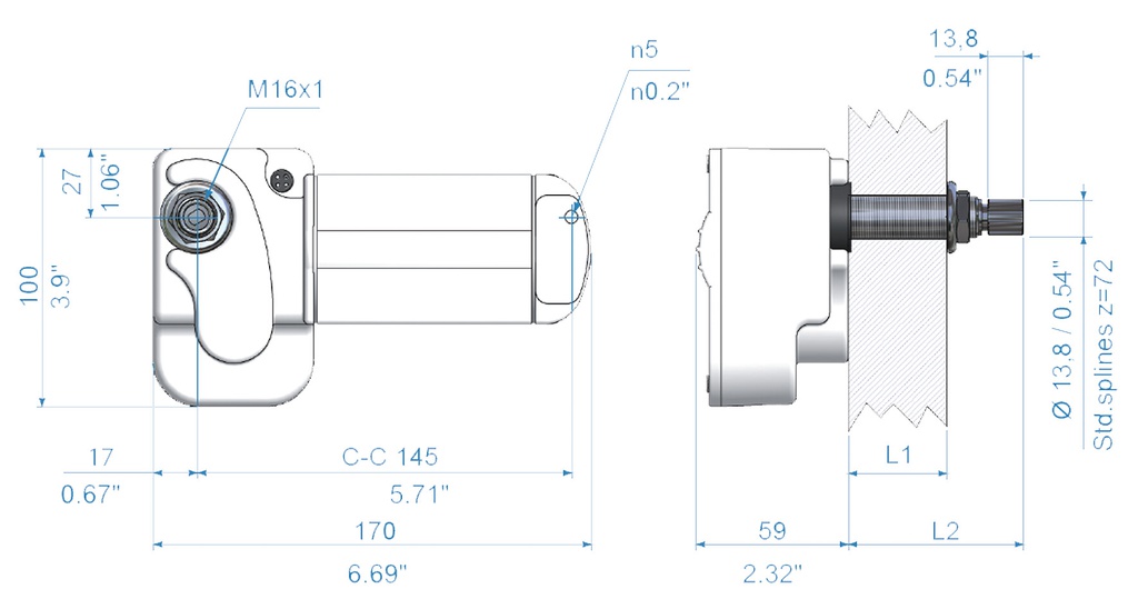 Roca Tuulilasinpyyhkijän moottori12V/68mm