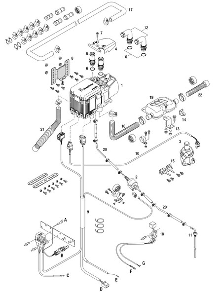 Yleisasennussarja  Eberspächer Hydronic S3 12V S+ / CAN