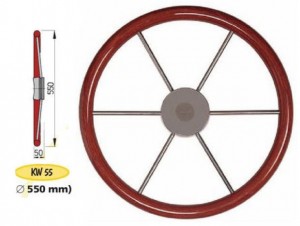 Ohjauspyörä KW55 (Ø 550 mm), mahonkikehällä