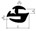 [OT4269] Painelista / ikkunatiiviste 4269 lasiura=5mm , seinämä =12mm