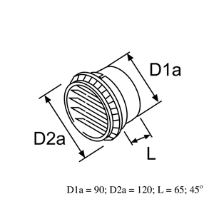 Webasto Suora ilmasuulake 90mm musta