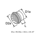 [KW 1320932A] Webasto Suora ilmasuulake 90mm musta