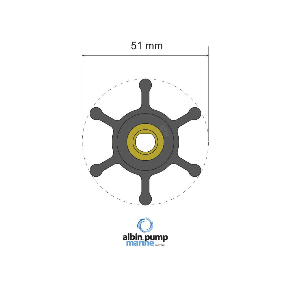 Albin Pump vesipumpun siipipyörä neopreeni PN  06-01-008