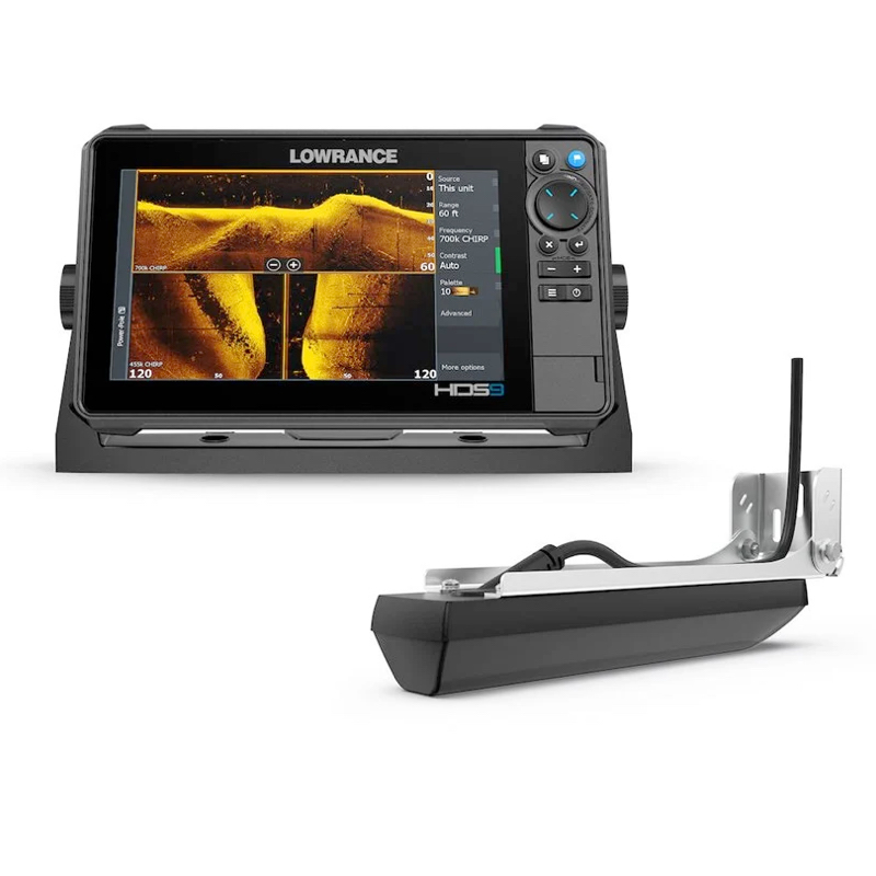 Lowrance HDS PRO 9" IPS kosketusnäyttö, Dual Chirp, DS 700/1225kHz, SS 455/1075kHz. Sis. Active Imaging HD anturin