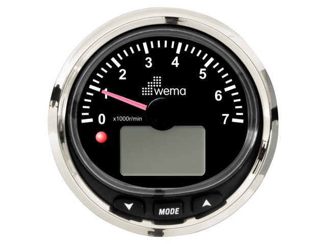 WEMA Silverline  Kierroslukumittari 7000RPM  NMEA2000  Musta