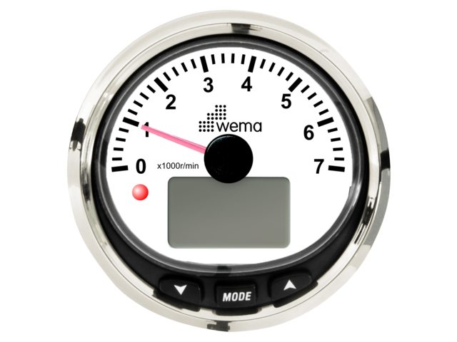 WEMA Silverline Kierroslukumittari 7000RPM  NMEA2000  valkoinen