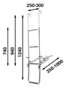 Båtsystem keulatikas 4-askelmaa alumiinia 124cm