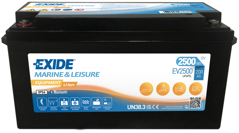 Litium päivityspaketti, 2 x Exide EV1300s LiFePo4  ja TBS