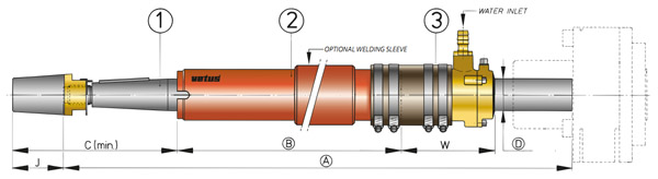 Lisähinta Vetus 40mm teräsvannasputkelle per 500 mm (yli 1000 mm)