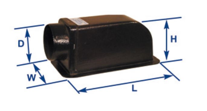 Ilmanjakoboxi, D=125 MM 10 X 5", sivuliitäntä