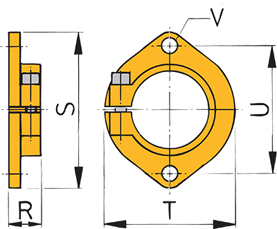 Vetus Vannasputken kiinnityslaippa, Ø 45 mm