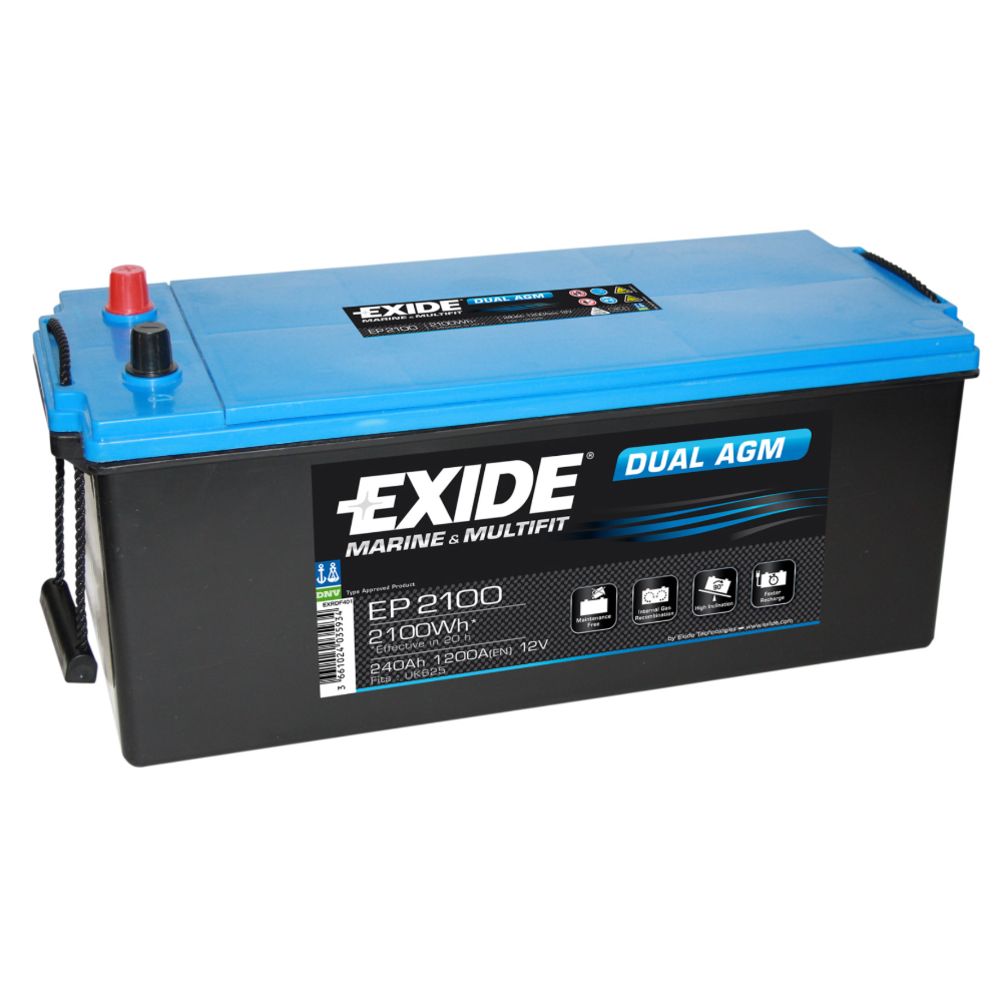 Exide Dual 240Ah AGM EP2100 Marine & leisure akku