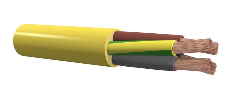 2,5 mm2  tinattu monisäikeinen maasähköjohto PUR H07BQ-F 3x2,5 mm²