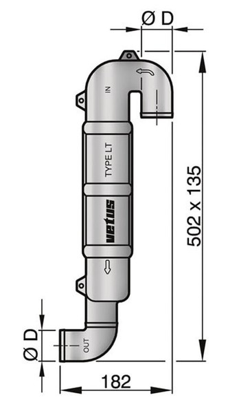 VETUS joutsenkaula LT60 Ø 60 mm