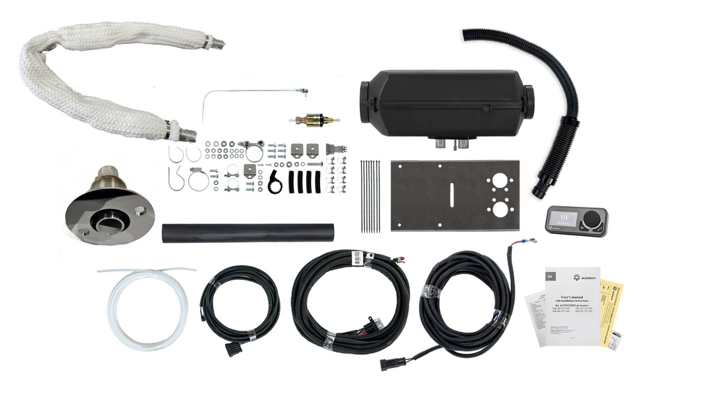 Autoterm - AIR 2D  Diesellämmitin 12V, veneasennussarjalla, Silent pump, Comfort Control