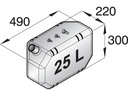 VETUS Polttoainesäiliö, polttoöljylle, muovia, 25 l (sis. asennussarjan)