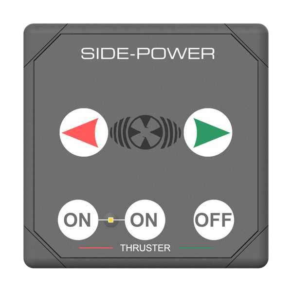 Side-Power ohjauspaneli keulapotkurille harmaa hipaisukytkimet - 12/24V pyöreä reikä