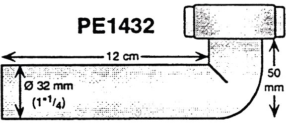 Pesualtaan L-liitosputki, muovia