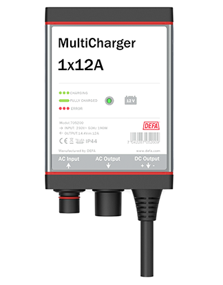 DEFA MultiCharger 12A/12V/230VAC Plugin