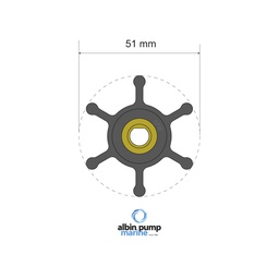 [17200238] Albin Pump vesipumpun siipipyörä neopreeni PN  06-01-008