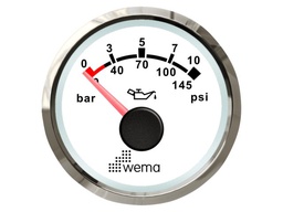 [21352157] WEMA Öljynpaine 10 bar NMEA2000 Silverline valkoinen 52mm