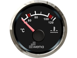 [21352154] WEMA vedenlämpömittari NMEA2000 Silverline musta 52mm