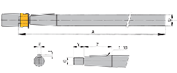 [SA50/1000] Vetus potkurinakseli Ø 50 mm, pit. 1000 mm mutterilla ja sinkillä