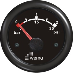 [9514700472] WEMA Painemittari 25 BAR musta 110378