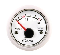 [9514700325] WEMA Volttimittari 12 V, valkoinen