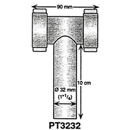 [9515013034] Pesualtaan T-liitosputki, muovia 32mm